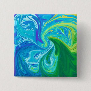 Colourful abstract art 15 cm square badge