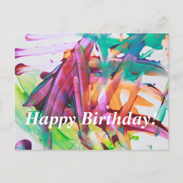 Colourful Abstract Art-2-Postcard Postcard (Front)