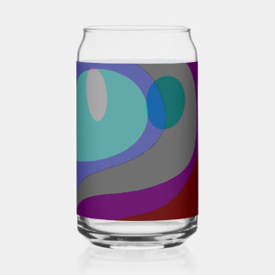 Colourful Abstract Art 613 Can Glass