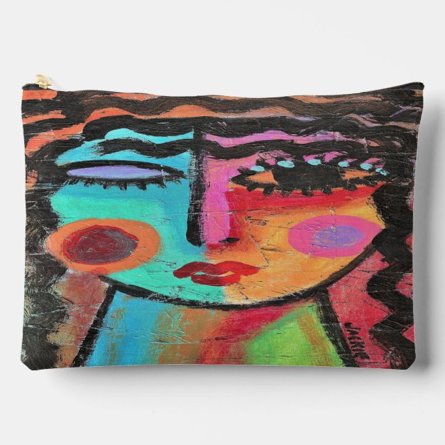 Colourful Abstract Art Accessory Pouch (Front)