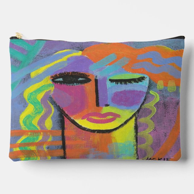 Colourful Abstract Art Accessory Pouch (Front)