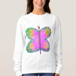 Colourful Abstract Art Butterfly Wearable Art Sweatshirt