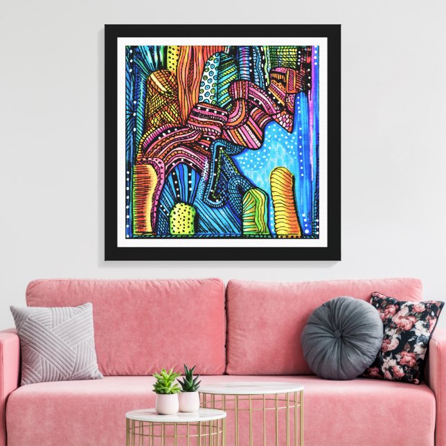 Colourful Abstract Art Canvas Print (Insitu(LivingRoom))