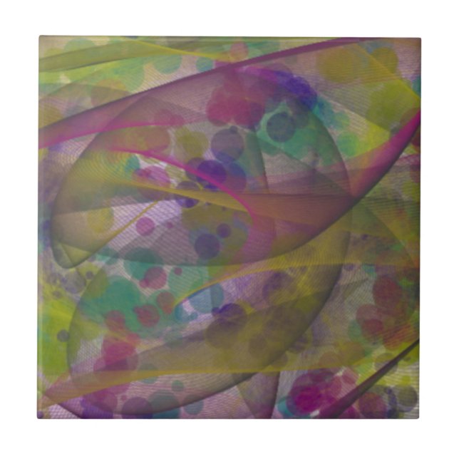 Colourful Abstract Art Ceramic Tile (Front)