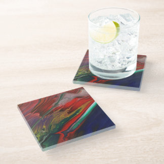 Colourful abstract art coaster