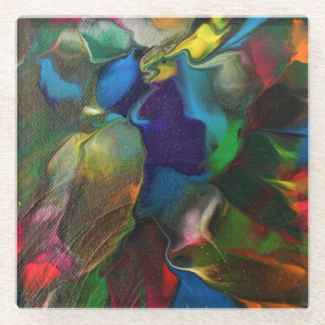 Colourful abstract art coaster (Front)