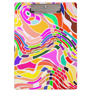 Colourful Abstract Art, Colourful Shapes White Clipboard