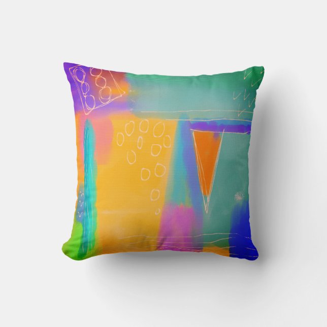 Colourful Abstract Art Cushion (Front)