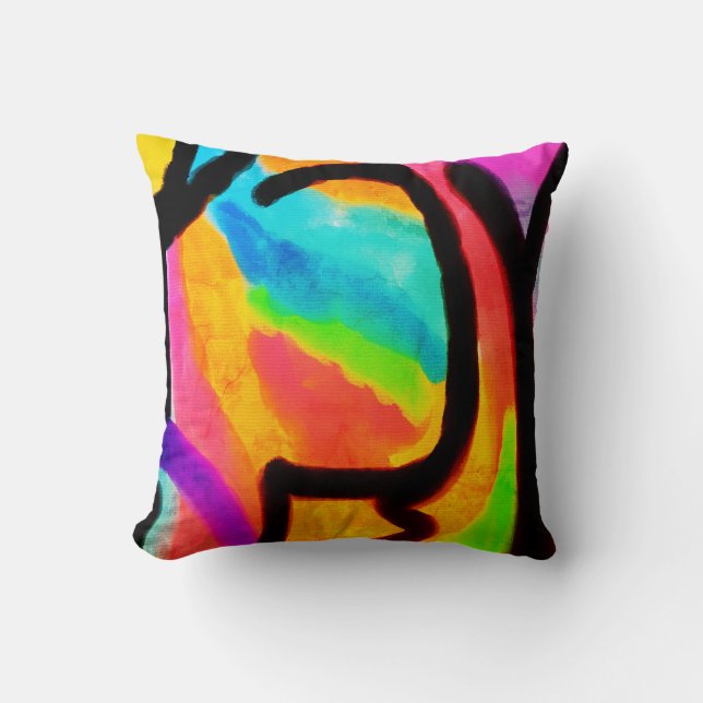 Colourful Abstract Art Cushion (Front)