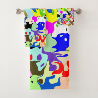 Colourful Abstract Art Design Bath Towel Set