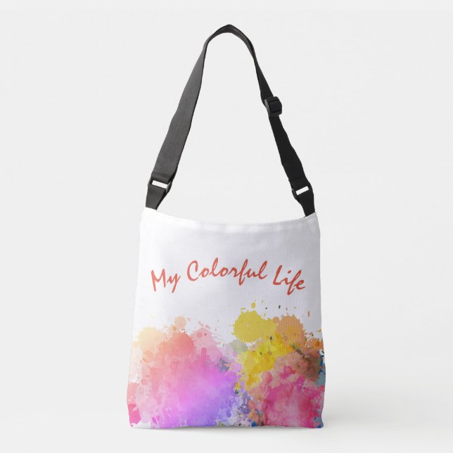 Colourful Abstract Art Design Crossbody Bag (Front)