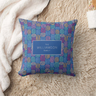 Colourful abstract art doodle cushion