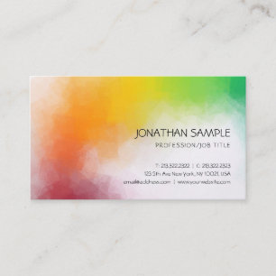 Colourful Abstract Art Elegant Modern Template Business Card