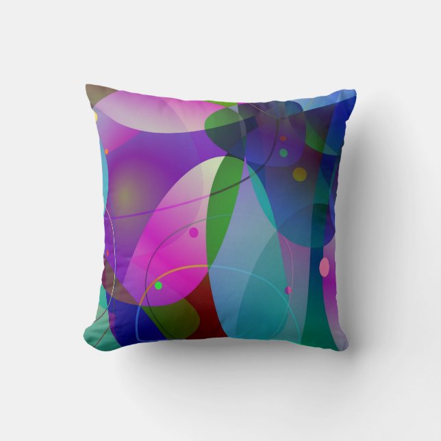 Colourful Abstract Art Geometric Shapes Cushion (Front)
