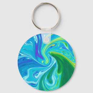 Colourful abstract art key ring