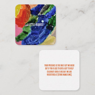 Colourful Abstract Art Kids Birthday Enclosure Card