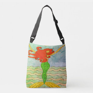 Colourful Abstract Art Mermaid Crossbody Bag