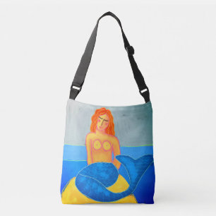 Colourful Abstract Art Mermaid Crossbody Bag