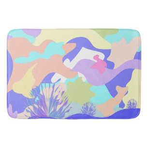 Colourful Abstract Art Modern Contemporary Bath Mat