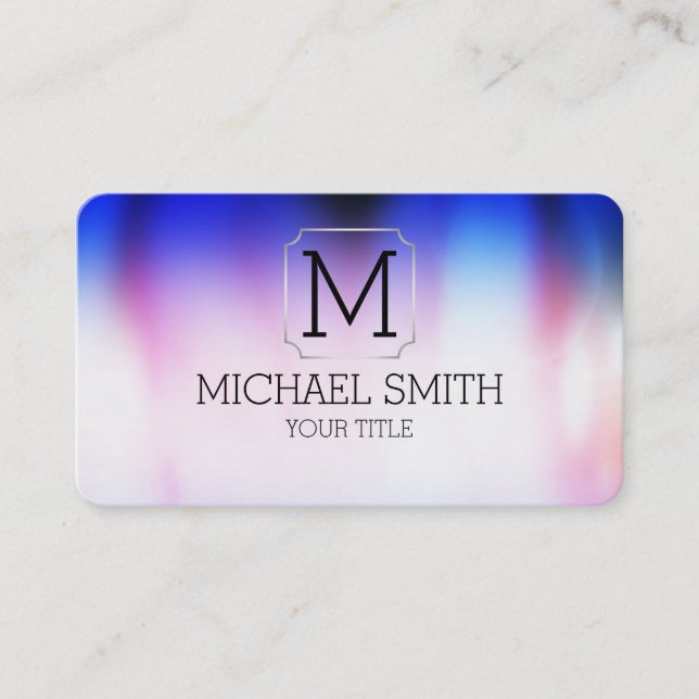 Colourful Abstract Art Monogram #10 Business Card (Front)