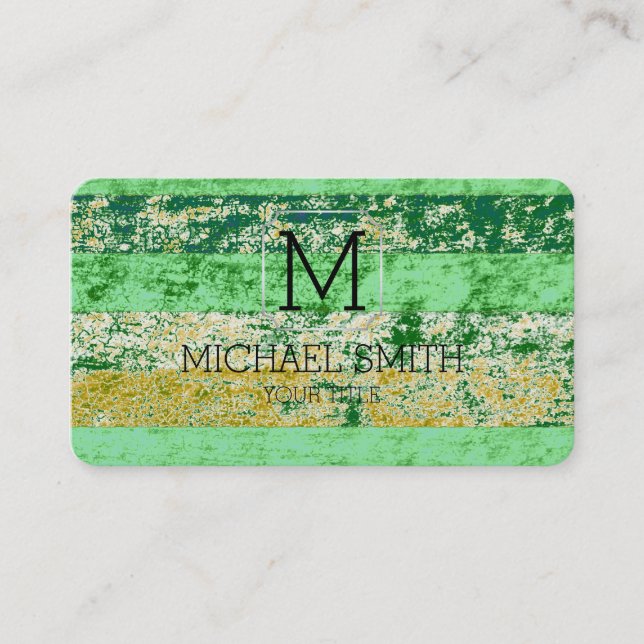 Colourful Abstract Art Monogram #13 Business Card (Front)