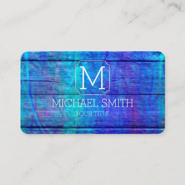 Colourful Abstract Art Monogram #28 Business Card (Front)