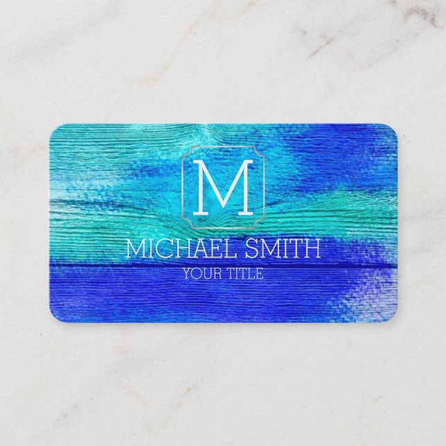 Colourful Abstract Art Monogram #29 Business Card (Front)