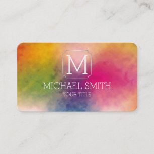 Colourful Abstract Art Monogram #8 Business Card