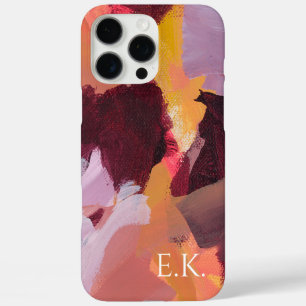 Colourful Abstract Art Monogram Custom Name iPhone 16 Pro Max Case