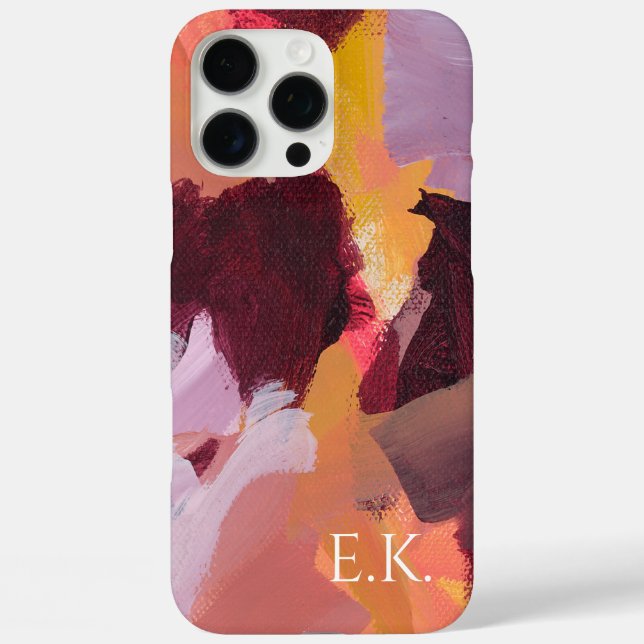 Colourful Abstract Art Monogram Custom Name Case-Mate iPhone Case (Back)