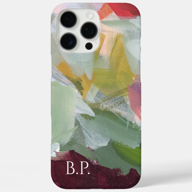 Colourful Abstract Art Monogram Custom Name Case-Mate iPhone Case (Back)