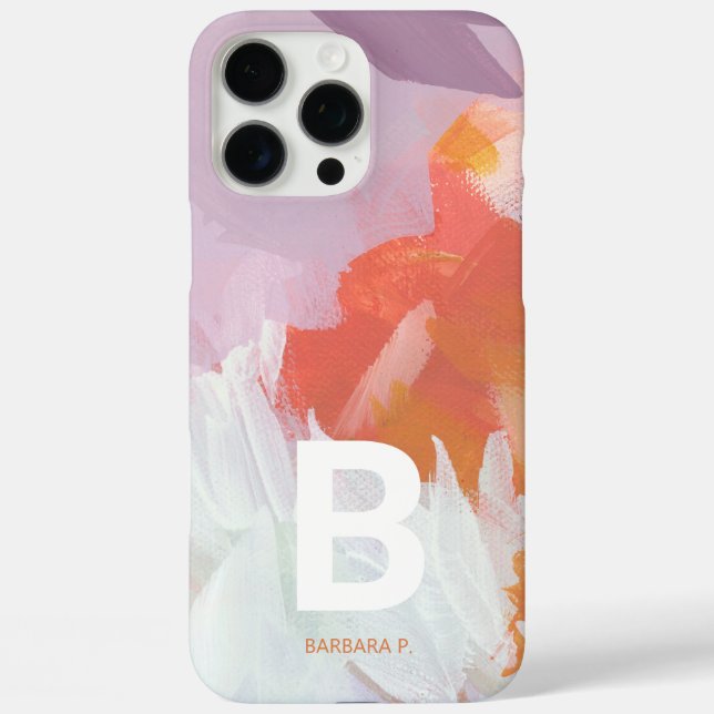 Colourful Abstract Art Monogram Custom Name Case-Mate iPhone Case (Back)