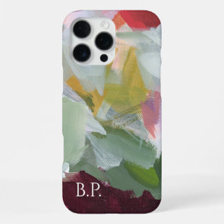 Colourful Abstract Art Monogram Custom Name iPhone 16 Pro Max Case