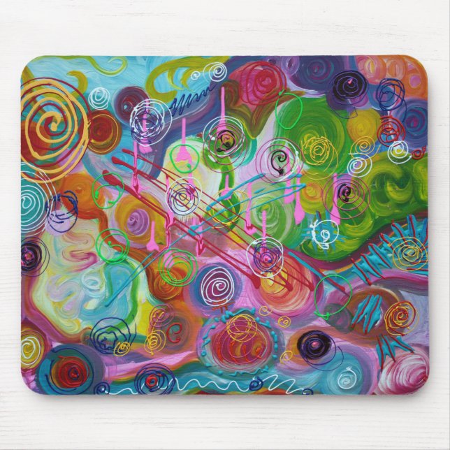 Colourful Abstract Art Mouse Mat (Front)