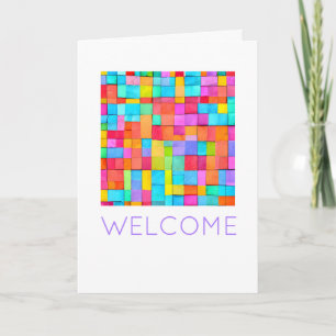 Colourful Abstract Art New Home WELCOME Modern Card