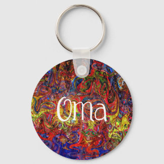 Colourful Abstract Art Oma Key Ring