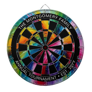 Colourful Abstract Art Personalised Dartboard