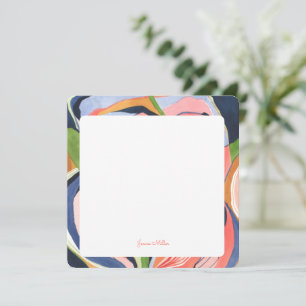 Colourful Abstract Art Personalised Flat Note Card