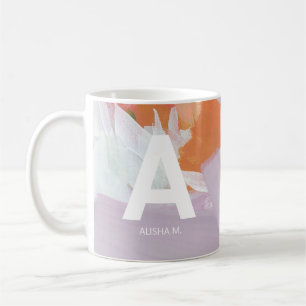 Colourful Abstract Art Personalised Monogram Gift Coffee Mug