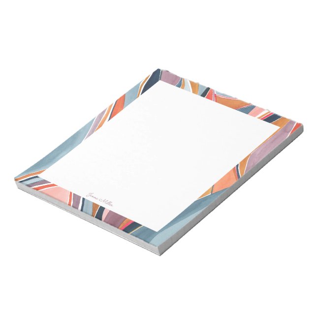 Colourful Abstract Art Personalised Name Notepad (Rotated)