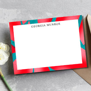 Colourful Abstract Art Personalised Stationery Card