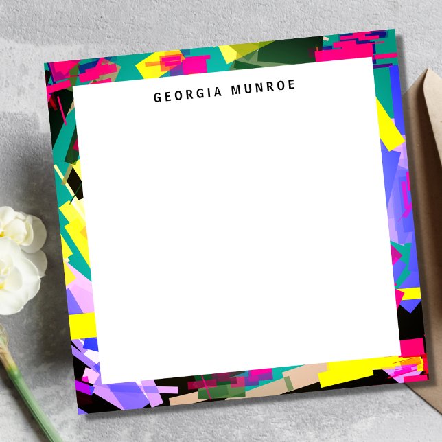 Colourful Abstract Art Personalised Stationery Card (Creator Uploaded)