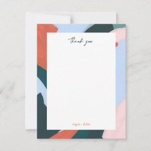 Colourful Abstract Art Personalised Thank you Note Invitation