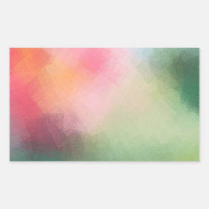 Colourful Abstract Art Pink Red Yellow Blue Blank Rectangular Sticker