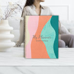 Colourful Abstract Art Planner - Personalised<br><div class="desc">Welcome to our Zazzle store! Our Colourful Abstract Art Planner is designed to infuse your daily routine with a vibrant burst of colour and organisation. Crafted with stunning shades of turquoise, green, soft pink, and grey, this planner not only keeps you on track but also adds an artistic flair to...</div>