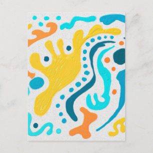 Colourful Abstract Art Postcard
