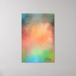 Colourful Abstract Art Red Blue Green Yellow Moder Canvas Print