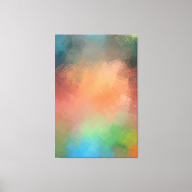Colourful Abstract Art Red Blue Green Yellow Moder Canvas Print (Front)