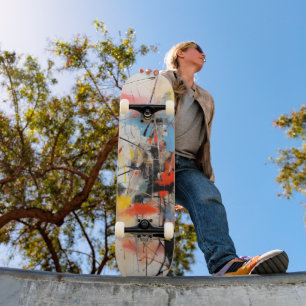 Colourful Abstract Art Skateboard
