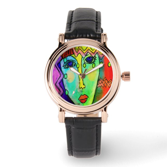 Colourful Abstract Art to Wear Watch (Front)